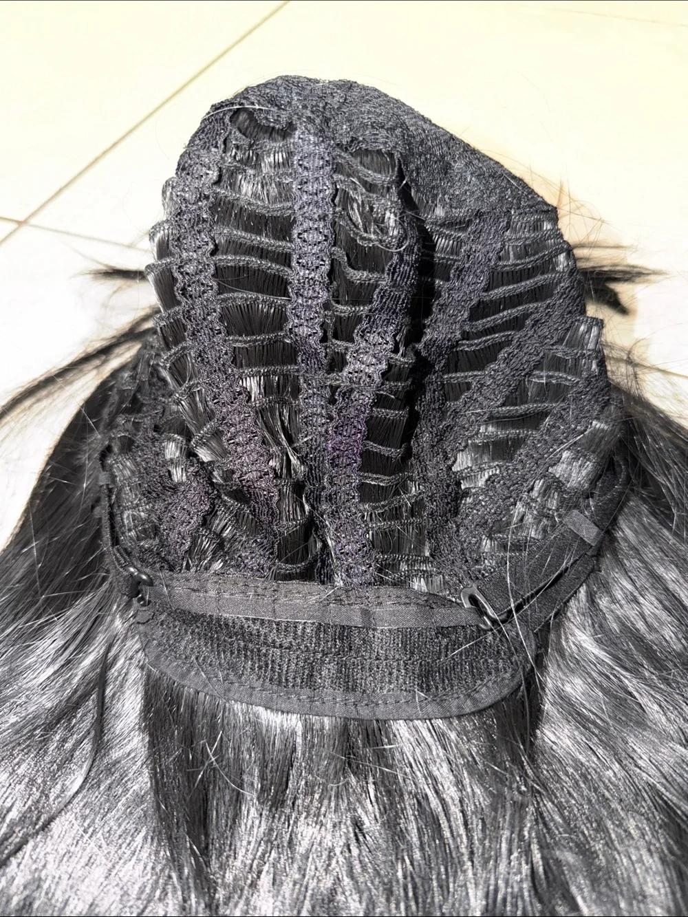 Black Synthetic Wig with Bangs